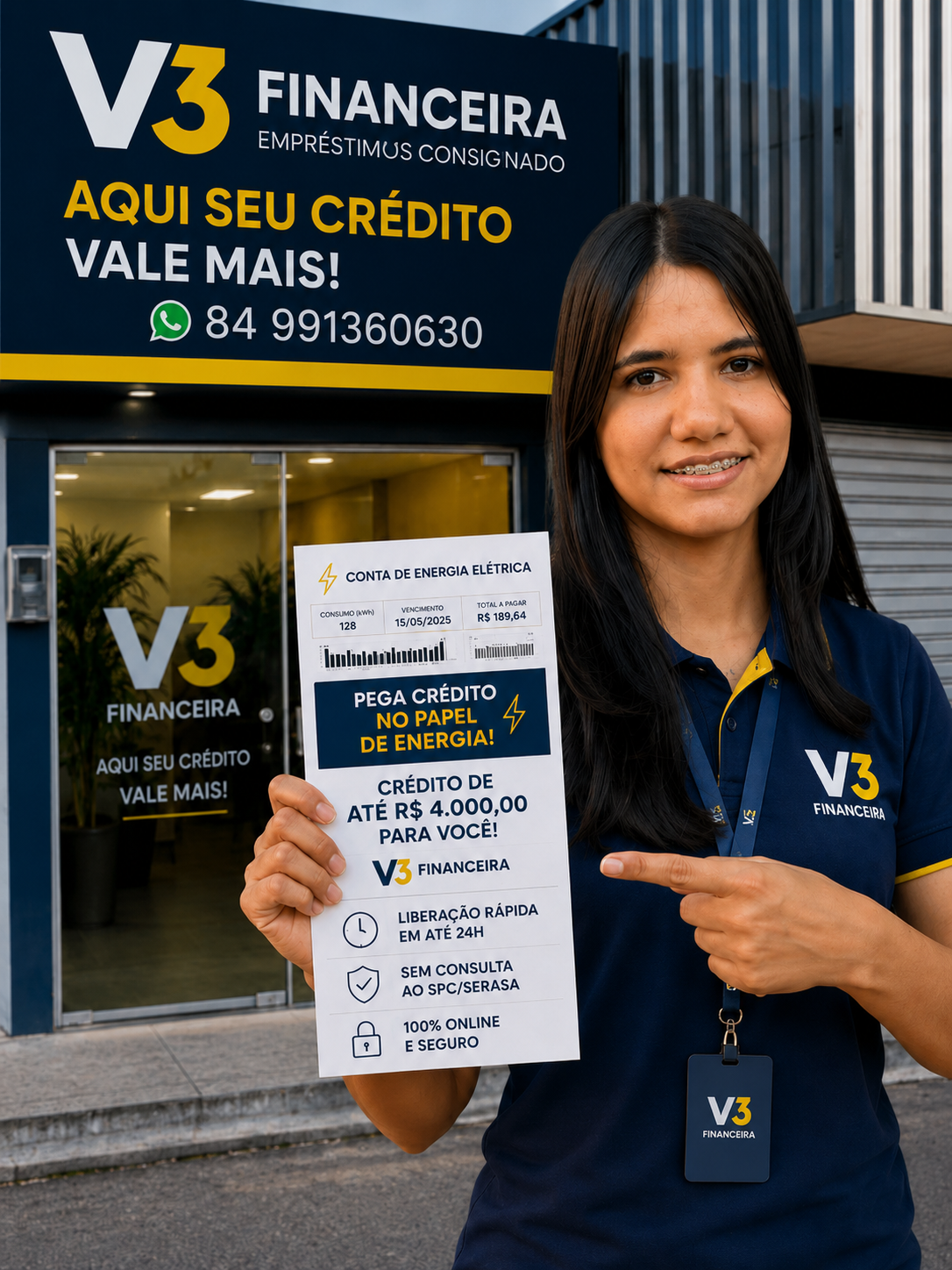 Consultora V3 Financeira — Crédito na Conta de Luz